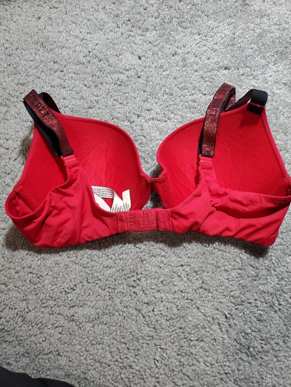 Victoria's Secret Pink Padded Underwire Bra with Glitter Straps